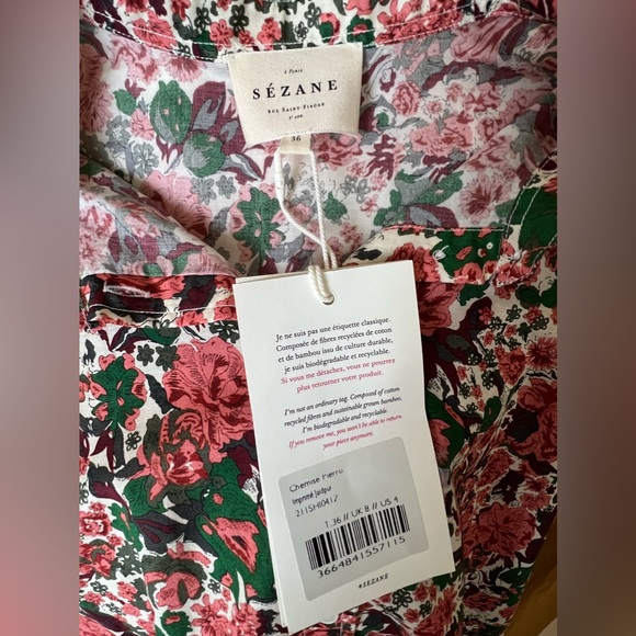 Sezane Pierro Shirt Size 36 NWT - Picture 7 of 7
